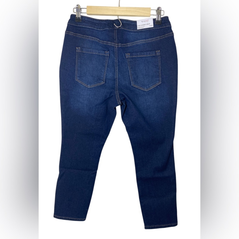 Skinnygirl The Skinny Mid Rise Dark Indigo Wash Cropped Jeans Women’s Petite - Picture 3 of 9